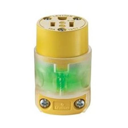 Leviton Leviton Mfg R50-515CV-LIT Vinyl Lighted Connector; Yellow 7019193